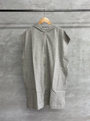 画像1: LILOU+LILY HOODED LONG VEST　グレー　size:38 (1)