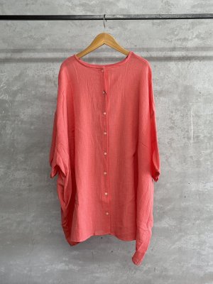 画像1: LILOU+LILY 　COTTON WAVY VOILE COLLER 2WAY TUNIC 　　ピンク　size:38 (1)