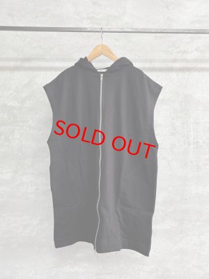 画像1: LILOU+LILY HOODED LONG VEST　ブラック　　size:38 (1)