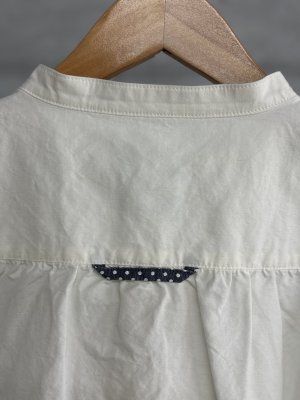 画像5: 2025   快晴堂　ノーカラー半袖シャツ　　1；ホワイト (5)