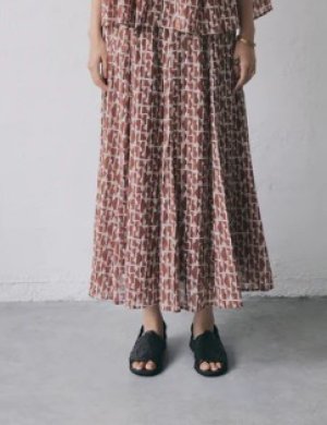 画像6: 30%off doux blue　モダンジオメトリック スカート　　　61；ライトブラウン　サイズ；FREE (6)