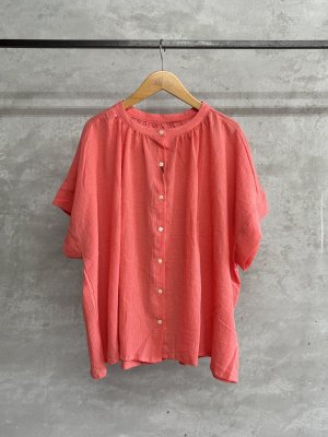 画像1: LILOU+LILY 　30COTTON WAVY VOILE WIDE GATHER BLOUSES 2501FP-0403　　ピンク 　size:38 (1)