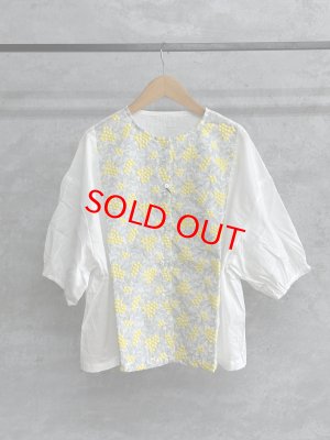 画像1: LILOU+LILY 　60LAWN  BOTANICAL EMBROIDERY BLOUSES　A.WHITE　size:38 (1)