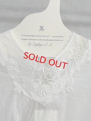 画像2: 40%off    Bon Vieux Temps　レースブラウス　　10；WHITE　　サイズ；1 (2)