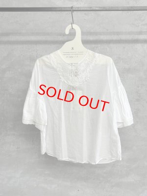 画像1: 40%off    Bon Vieux Temps　レースブラウス　　10；WHITE　　サイズ；1 (1)