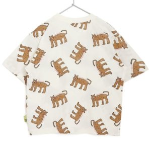 画像2: MakeYourDay　　アートなヒョウ総柄半袖Tシャツ　オフホワイト (2)