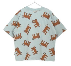 画像2: MakeYourDay　　アートなヒョウ総柄半袖Tシャツ　ミント (2)
