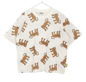 画像1: MakeYourDay　　アートなヒョウ総柄半袖Tシャツ　オフホワイト (1)