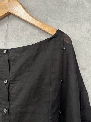 画像4: LILOU+LILY 　80LAWN GIMMIC TUNIC　　BLACK　size:38 (4)