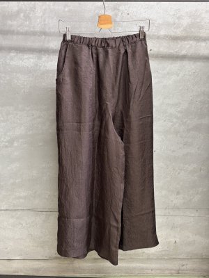 画像1: LILOU+LILY 　ASETATE FRENCH TWILL WIDE  PANTS　　C.BROWN　size:38 (1)