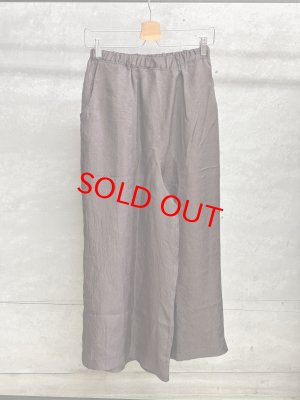 画像1: LILOU+LILY 　ASETATE FRENCH TWILL WIDE  PANTS　　C.BROWN　size:38 (1)