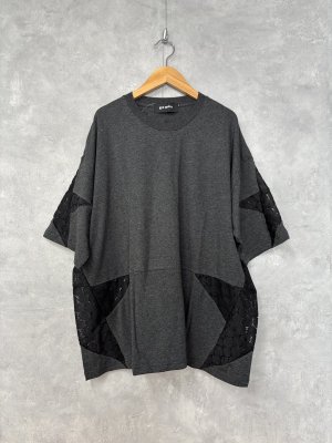 画像1: 2025SS   　gomme　　スターTシャツ　　2:チャコール　　サイズ；M (1)