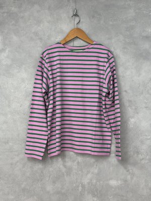 画像1: 2025秋冬　DENIMDUNGAREE　	ボーダーテンジク ボートネック TEE　　6；ピンク (1)