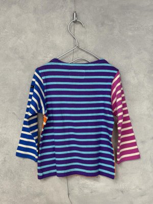 画像3: 2025秋冬　DENIMDUNGAREE　	ボーダーテンジク ボートネック TEE　　91；クレイジー(オレンジ系) (3)