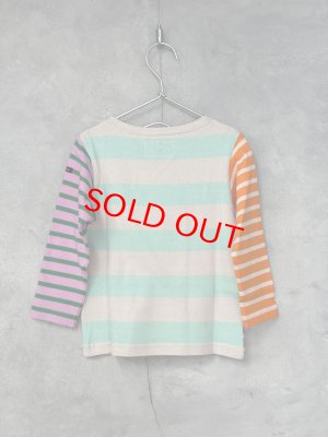 画像2: 2025秋冬　DENIMDUNGAREE　	ボーダーテンジク ボートネック TEE　　92；クレイジー(ピンク系) (2)