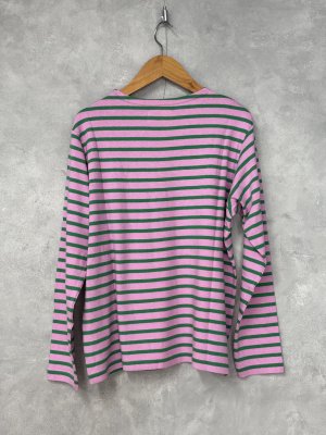 画像3: 2025秋冬　DENIMDUNGAREE　	ボーダーテンジク ボートネック TEE　　6；ピンク (3)