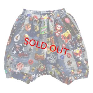 画像1: Hystericmini　SCRATCH DENIM総柄 サルエルパンツ　　45：インディゴ　　サイズ:M(110-120cm) (1)