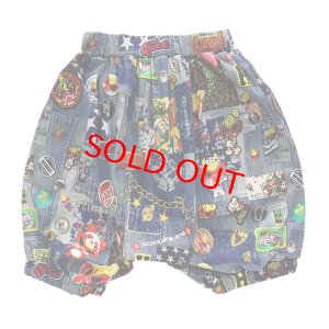 画像2: Hystericmini　SCRATCH DENIM総柄 サルエルパンツ　　45：インディゴ　　サイズ:M(110-120cm) (2)