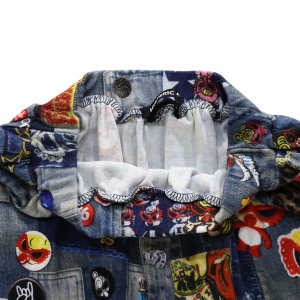 画像3: Hystericmini　SCRATCH DENIM総柄 サルエルパンツ　　45：インディゴ　　サイズ:M(110-120cm) (3)