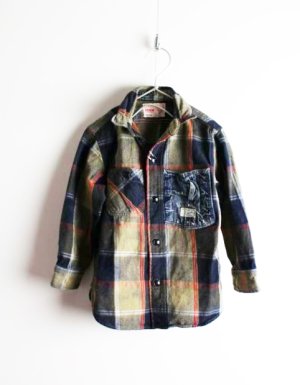 画像1: 50%off　Denim dungaree  ネップチェックシャツ　　59；DKH　サイズ；140 (1)