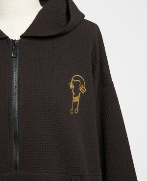 画像2: gomme　フライトジップパーカー 　　3；黒　　サイズ；M (2)