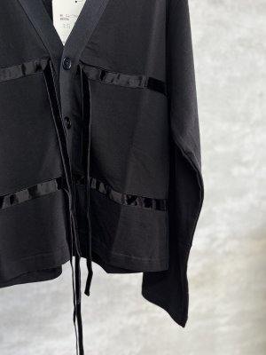 画像2: gomme　リボンテープカーディガン　3；黒　サイズ；M (2)