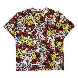 画像1: Hystericmini　MINI DOLL総柄 半袖Tシャツ　04；ホワイト系 (1)