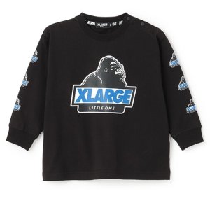 画像1: XLARGE KIDS　袖OGプリント長袖Tシャツ 　80；クロ (1)