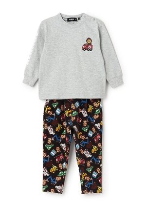 画像2: XLARGE KIDS　　　ファニーゴリラ&車長袖Tシャツ+総柄レギンスセット (2)