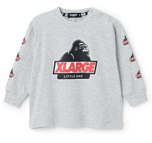 画像1: XLARGE KIDS　袖OGプリント長袖Tシャツ 　85；TOP・グレー (1)