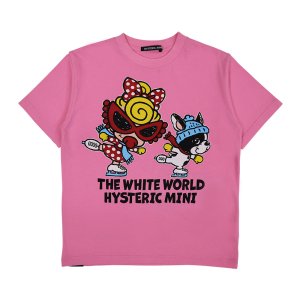 画像1: Hystericmini　SKATE WITH J 半袖Tシャツ　　25；ピンク (1)