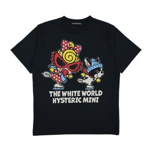 画像1: Hystericmini　SKATE WITH J 半袖Tシャツ　　10；ブラック (1)