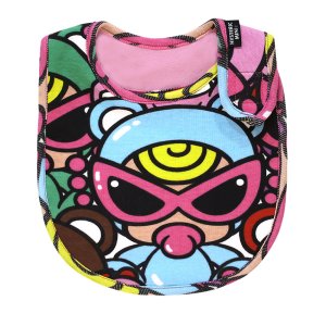 画像1: ☆MY FIRST HYSTERIC　　TEDDY MINI MULTI COLOR総柄 D型スタイ　　90；マルチ (1)