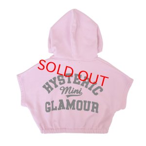 画像2: Hystericmini　M ロゴ 裏毛ショート丈フーディー　　27；ペールピンク　サイズ；100 (2)