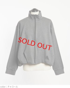画像1: gomme　タックポンチブルゾン 　2；チャコール　　サイズ；M (1)