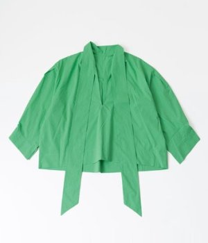 画像1: VC　 Tie Collar Blouse　GREEN　　サイズF (1)