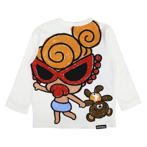 画像3: MY FIRST HYSTERIC　SELFISH BABY WITH BABY BEAR 長袖Tシャツ　　00；ホワイト (3)