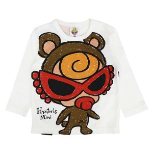 画像1: MY FIRST HYSTERIC　SELFISH BABY WITH BABY BEAR 長袖Tシャツ　　00；ホワイト (1)
