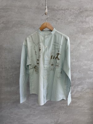 画像1: 2025秋冬　DENIMDUNGAREE　　 ブロードロンスト ラクガキ シャツ　28；ライトグリーン (1)