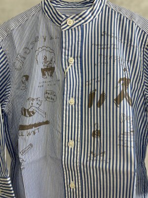 画像2: 2025秋冬　DENIMDUNGAREE　　 ブロードロンスト ラクガキ シャツ　4；紺 (2)