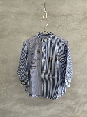 画像1: 2025秋冬　DENIMDUNGAREE　　 ブロードロンスト ラクガキ シャツ　4；紺 (1)