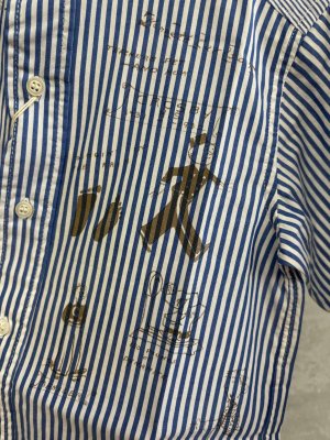 画像3: 2025秋冬　DENIMDUNGAREE　　 ブロードロンスト ラクガキ シャツ　4；紺 (3)