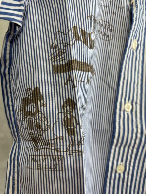 画像5: 2025秋冬　DENIMDUNGAREE　　 ブロードロンスト ラクガキ シャツ　4；紺 (5)