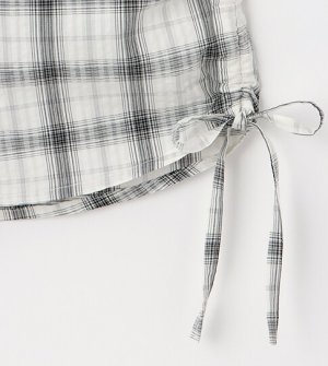 画像5: Lovetoxic  　【綿100％】チェックノースリーブドロストシャツ　　80；黒 (5)