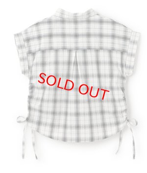 画像4: 40%off Lovetoxic  　【綿100％】チェックノースリーブドロストシャツ　　80；黒 (4)