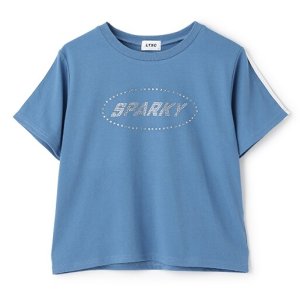 画像1: by LOVEiT  　【吸水速乾/さらさら】ラインストーンTシャツ　　51；ブルー (1)