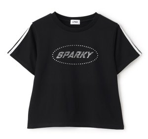 画像1: by LOVEiT  　【吸水速乾/さらさら】ラインストーンTシャツ　　80；クロ (1)