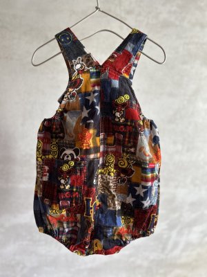 画像3: MY FIRST HYSTERIC　MESSY PATCHWORK総柄 Viscotex サロペット    45;インディゴ　　サイズ；M(90cm) (3)