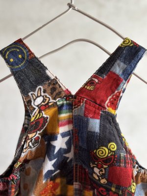 画像4: MY FIRST HYSTERIC　MESSY PATCHWORK総柄 Viscotex サロペット    45;インディゴ　　サイズ；M(90cm) (4)