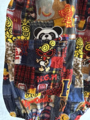 画像5: MY FIRST HYSTERIC　MESSY PATCHWORK総柄 Viscotex サロペット    45;インディゴ　　サイズ；M(90cm) (5)